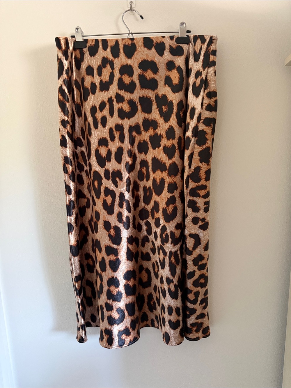Leopard Print Midi Skirt - Brown/Black